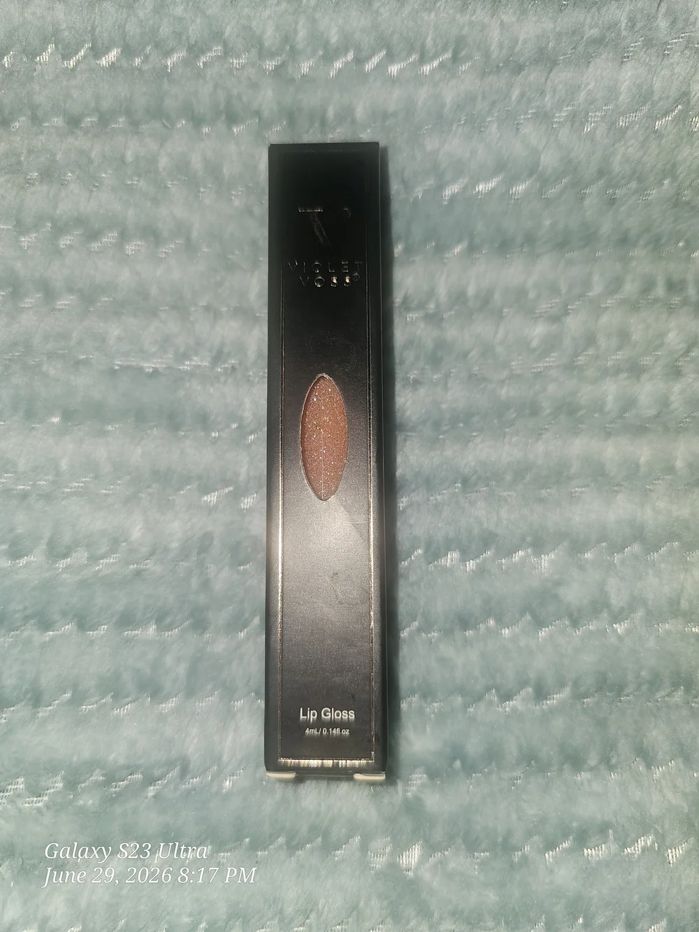 Violet Voss Shimmer Lip Gloss — Peach Sparkle